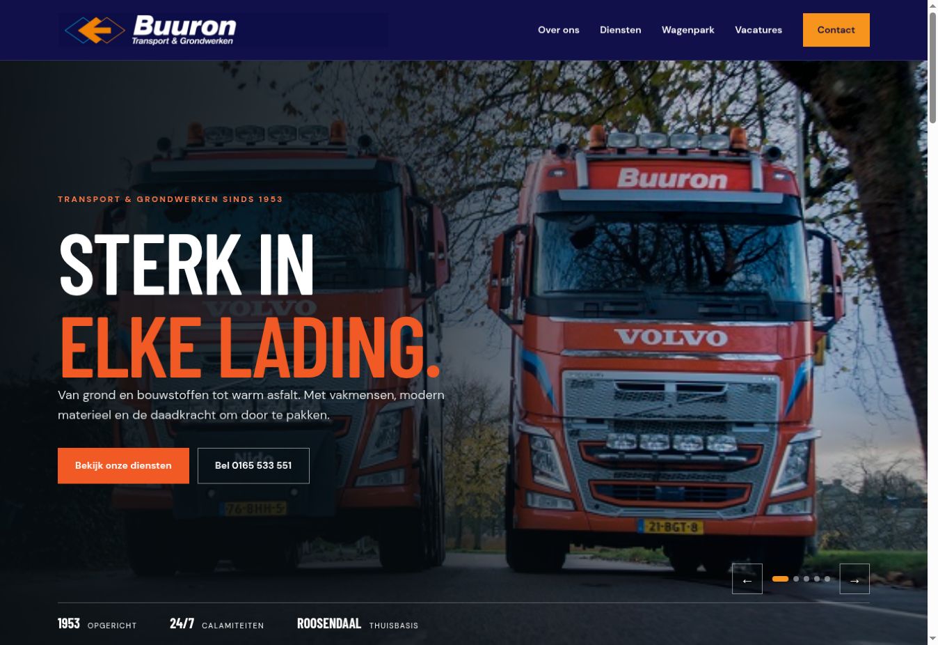 Homepage van Buuron Transport